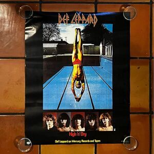 1981 Rare! DEF LEPPARD High N Dry Record Promo‎ Poster 28" X 22"  Scarce